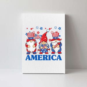 America Gnome 4th Of July Celebration Canvas