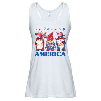 America Gnome 4th Of July Celebration Ladies Essential Flowy Tank