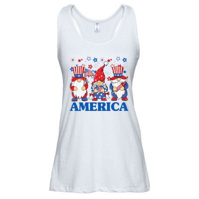 America Gnome 4th Of July Celebration Ladies Essential Flowy Tank