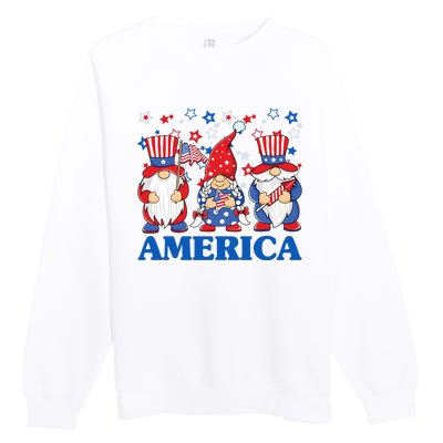 America Gnome 4th Of July Celebration Premium Crewneck Sweatshirt