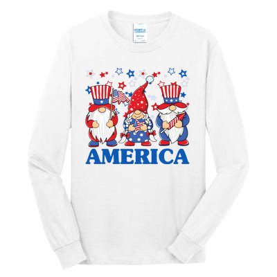 America Gnome 4th Of July Celebration Tall Long Sleeve T-Shirt