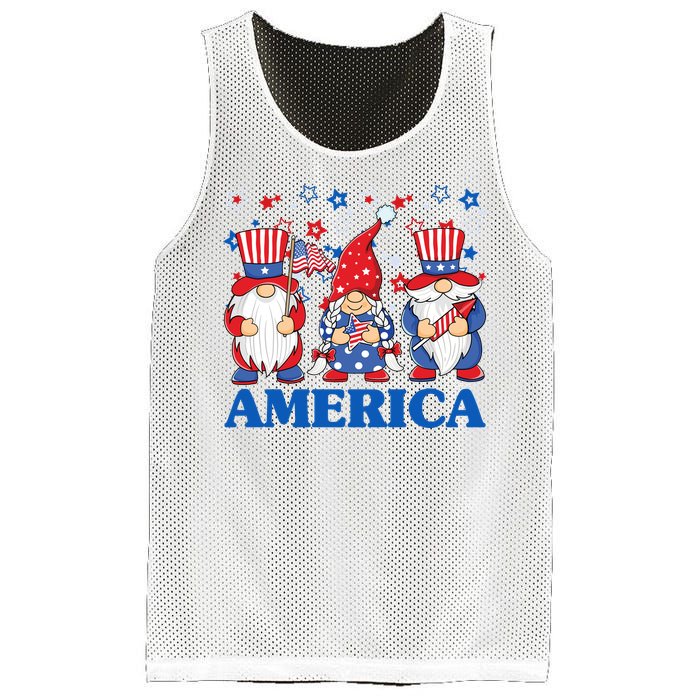 America Gnome 4th Of July Celebration Mesh Reversible Basketball Jersey Tank