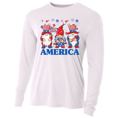 America Gnome 4th Of July Celebration Cooling Performance Long Sleeve Crew