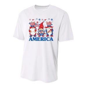 America Gnome 4th Of July Celebration Youth Performance Sprint T-Shirt