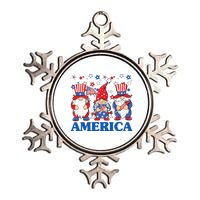 America Gnome 4th Of July Celebration Metallic Star Ornament