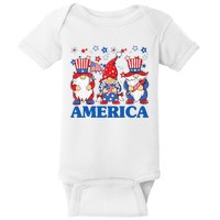 America Gnome 4th Of July Celebration Baby Bodysuit