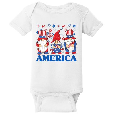 America Gnome 4th Of July Celebration Baby Bodysuit