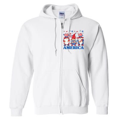 America Gnome 4th Of July Celebration Full Zip Hoodie