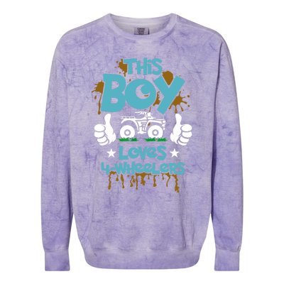 ATV Gift - 4 Wheeler For Boy - Four Wheeler Colorblast Crewneck Sweatshirt