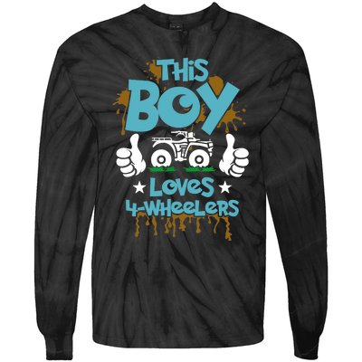 ATV Gift - 4 Wheeler For Boy - Four Wheeler Tie-Dye Long Sleeve Shirt