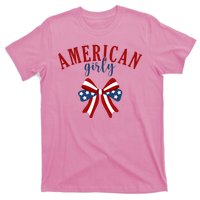 American Girly 4th Of July Usa Bow T-Shirt