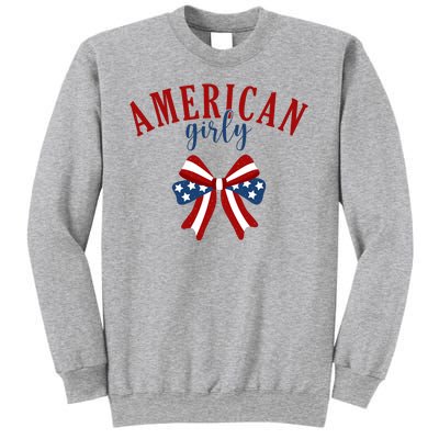 American Girly 4th Of July Usa Bow Sweatshirt