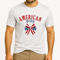 American Girly 4th Of July Usa Bow Cooling Performance Crew T-Shirt