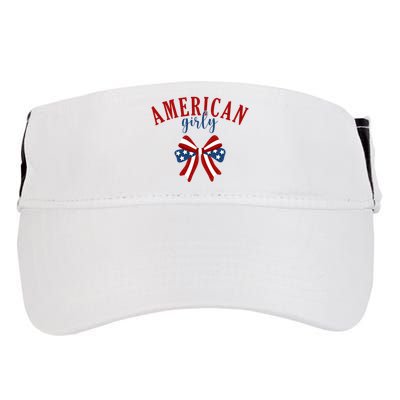 American Girly 4th Of July Usa Bow Adult Drive Performance Visor