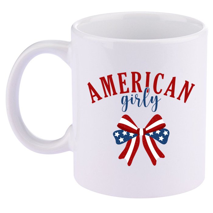 American Girly 4th Of July Usa Bow 11oz C Handle Ceramic Mug