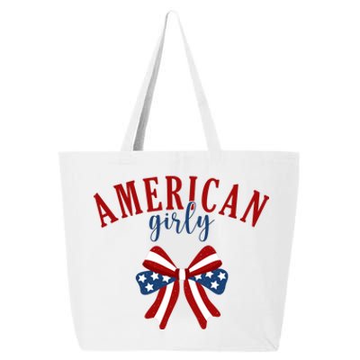 American Girly 4th Of July Usa Bow 25L Jumbo Tote