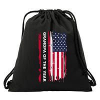 American Grandpa And Grandfather Of The Year Gift Drawstring Bag