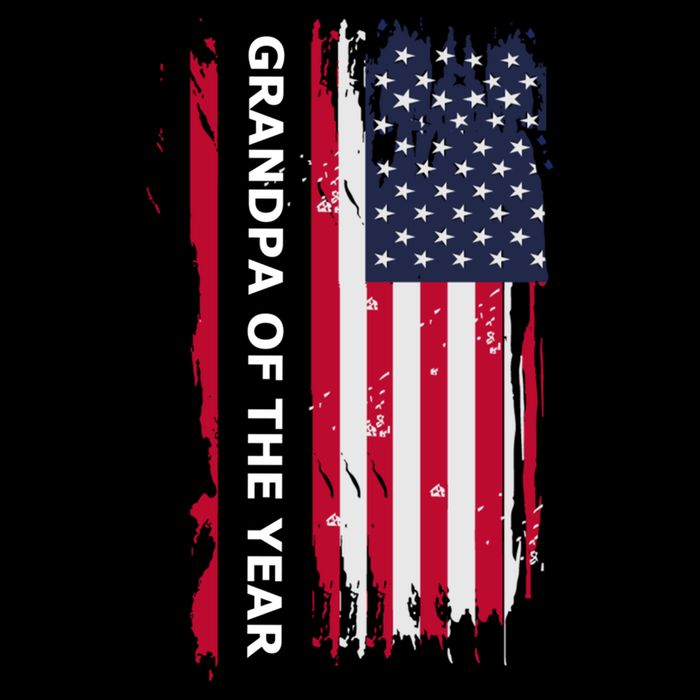 American Grandpa And Grandfather Of The Year Gift Drawstring Bag