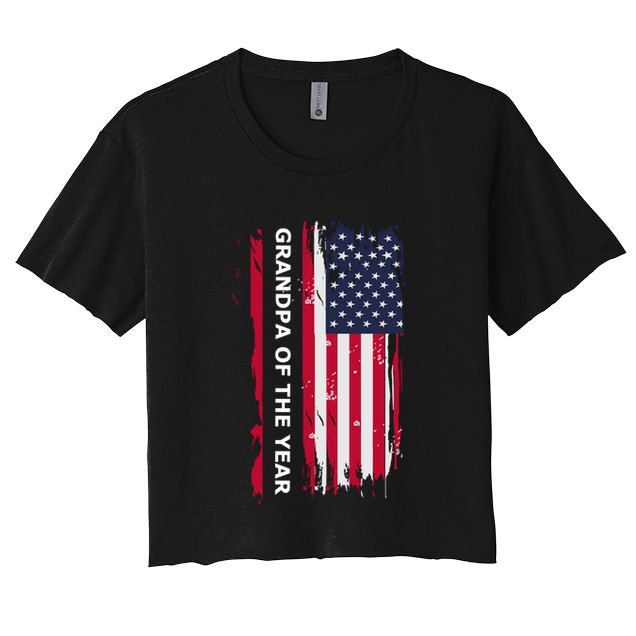 American Grandpa And Grandfather Of The Year Gift Crop Top