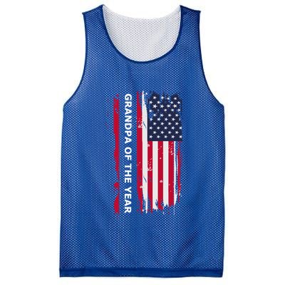 American Grandpa And Grandfather Of The Year Gift Mesh Reversible Basketball Jersey Tank