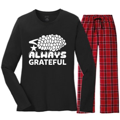 Always Grateful Women's Long Sleeve Flannel Pajama Set 