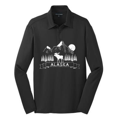 Alaska Gear Alaska Souvenir Gift Silk Touch Performance Long Sleeve Polo