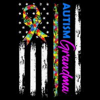 Autism Grandma American Flag Puzzle Ribbon Support Wool Snapback Cap