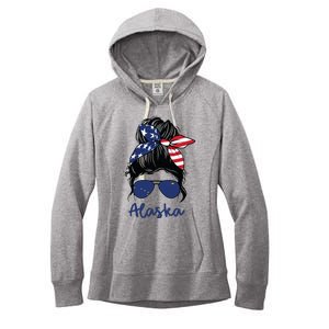 Alaska Girl Alaska State Flag Girlfriend Women's Fleece Hoodie