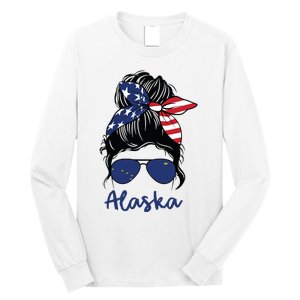 Alaska Girl Alaska State Flag Girlfriend Long Sleeve Shirt