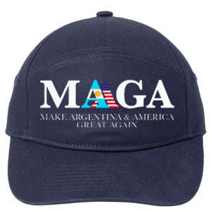 America Great Again Trump Milei 2024 7-Panel Snapback Hat