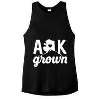 Alaska Grown Ak Home State Heart Script Ladies PosiCharge Tri-Blend Wicking Tank