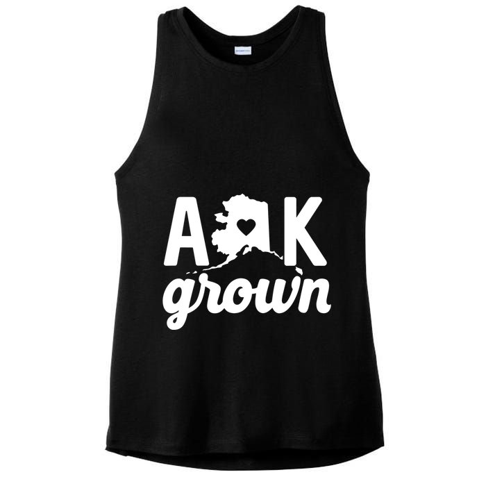 Alaska Grown Ak Home State Heart Script Ladies PosiCharge Tri-Blend Wicking Tank