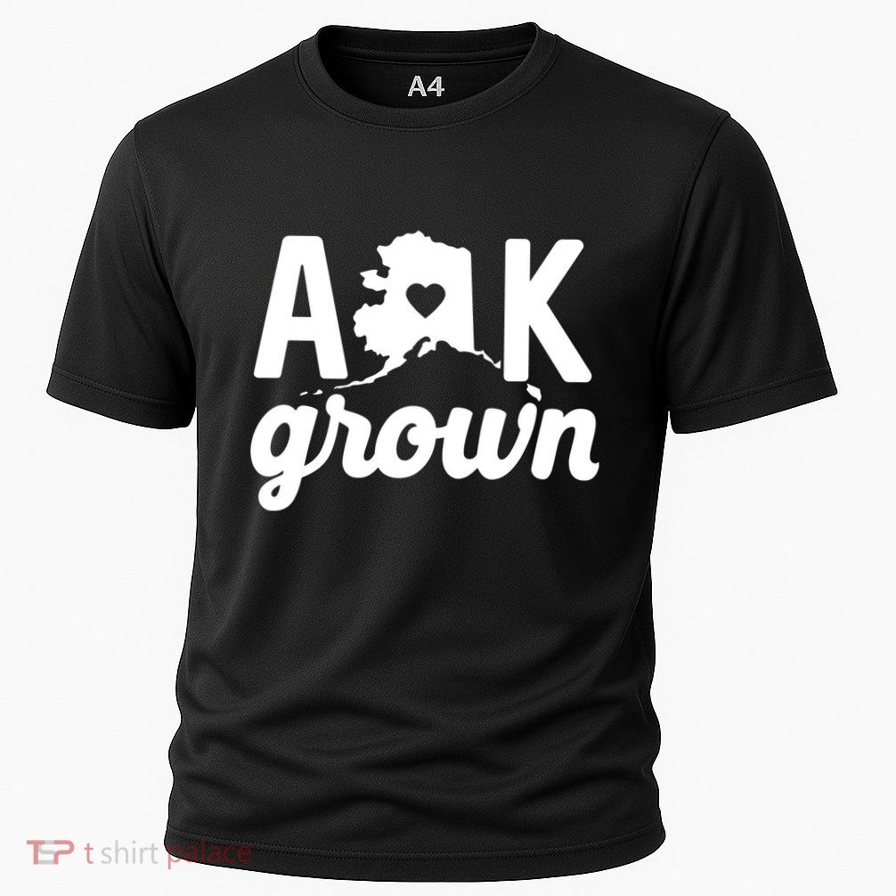 Alaska Grown Ak Home State Heart Script Performance Shirt