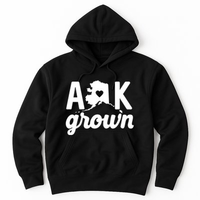 Alaska Grown Ak Home State Heart Script Hoodie