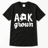 Alaska Grown Ak Home State Heart Script Tall T-Shirt