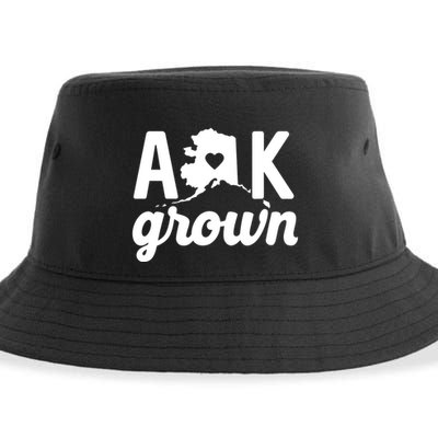 Alaska Grown Ak Home State Heart Script Sustainable Bucket Hat