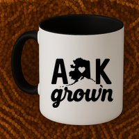 Alaska Grown Ak Home State Heart Script Mug
