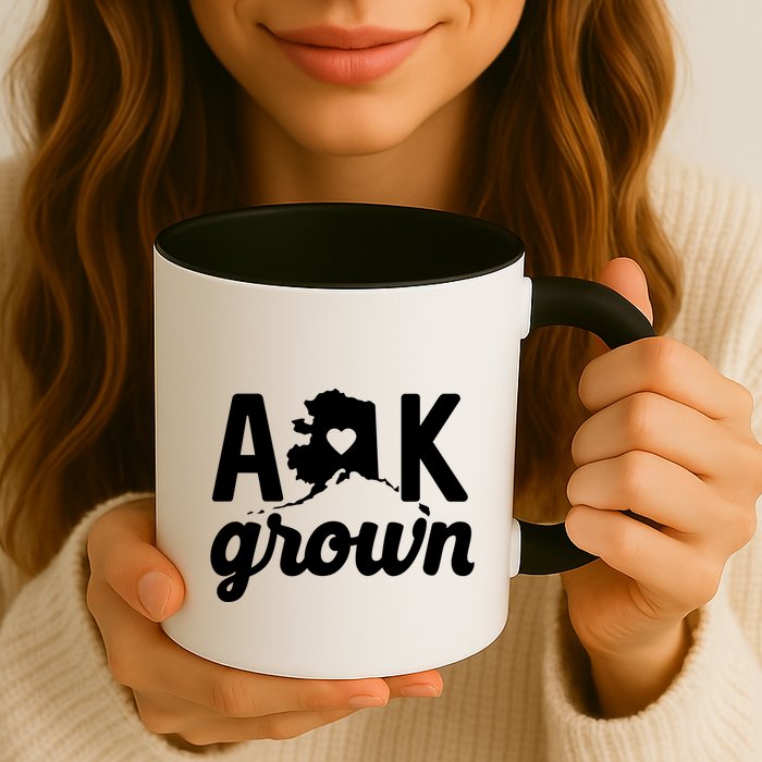 Alaska Grown Ak Home State Heart Script Mug