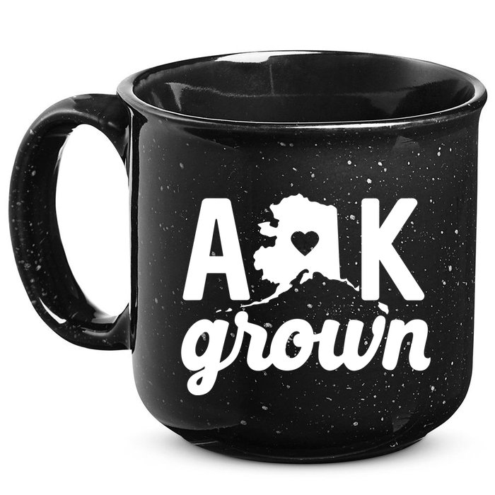 Alaska Grown Ak Home State Heart Script 15oz Campfire Ceramic Mug