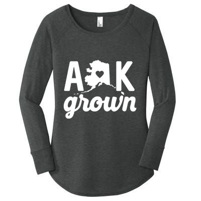 Alaska Grown Ak Home State Heart Script Women's Perfect Tri Tunic Long Sleeve Shirt
