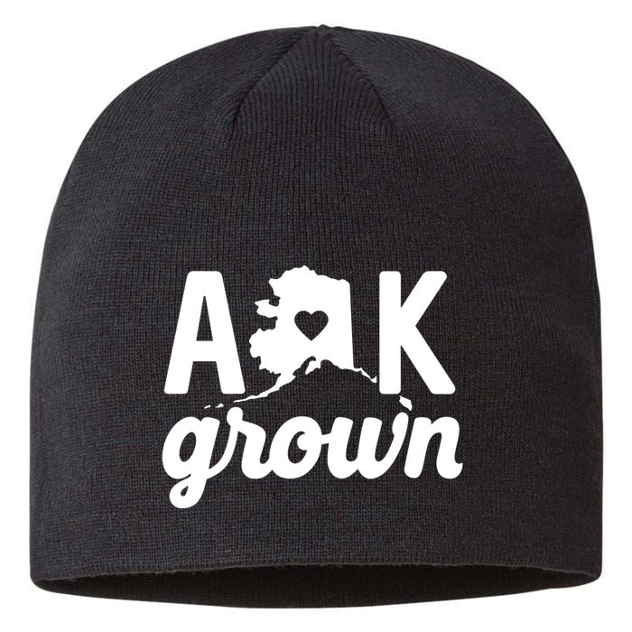 Alaska Grown Ak Home State Heart Script Sustainable Beanie