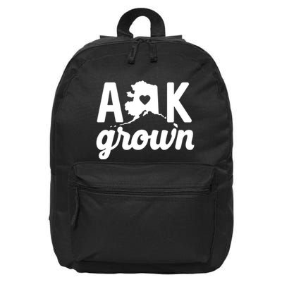 Alaska Grown Ak Home State Heart Script 16 in Basic Backpack