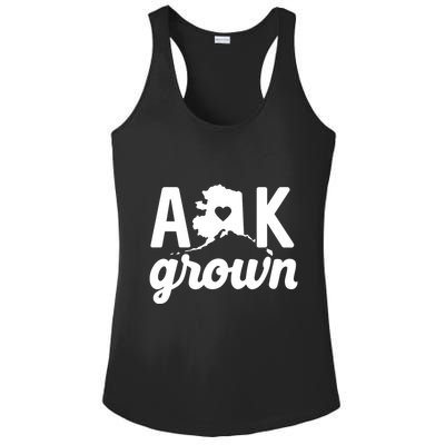 Alaska Grown Ak Home State Heart Script Ladies PosiCharge Competitor Racerback Tank