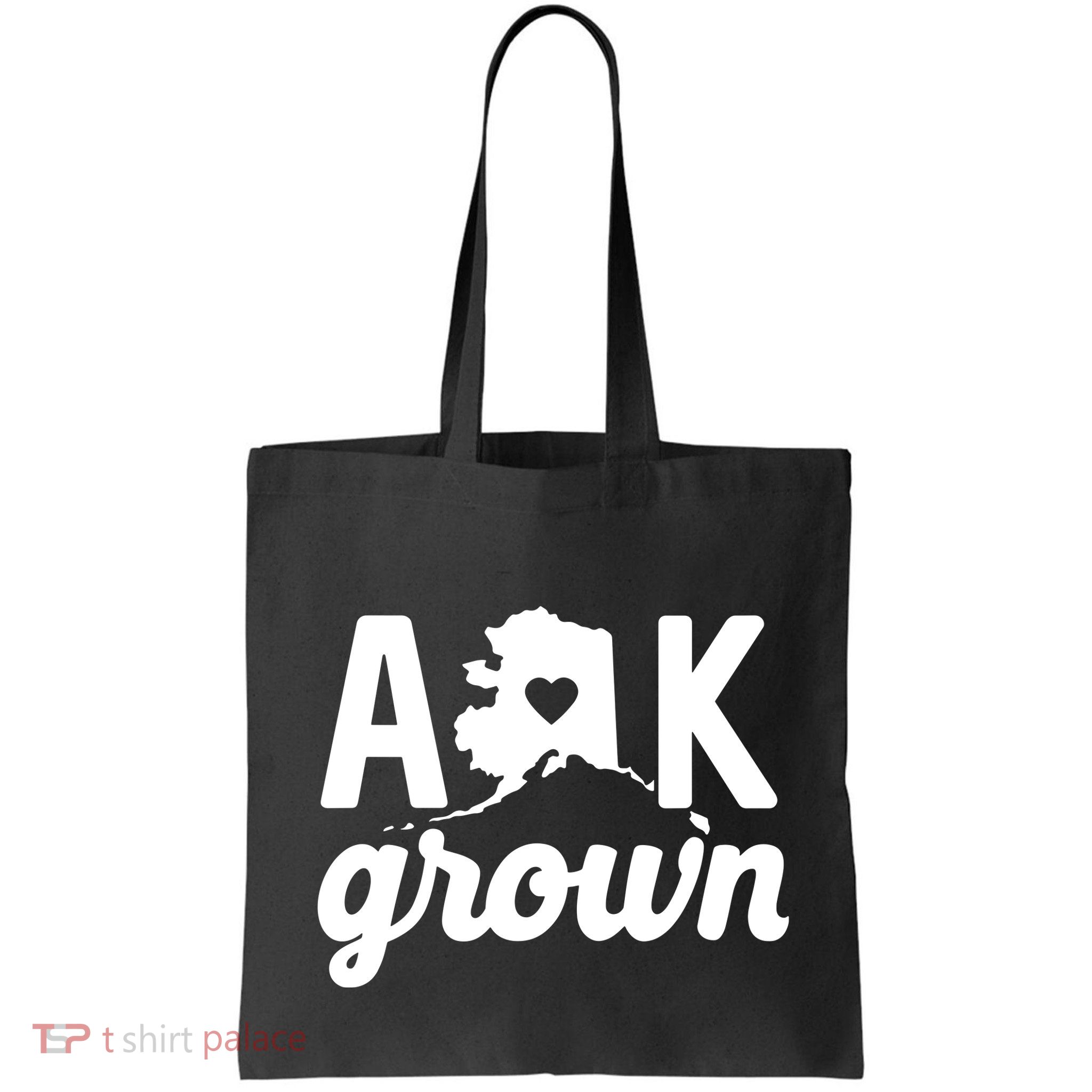 Alaska Grown Ak Home State Heart Script Bag