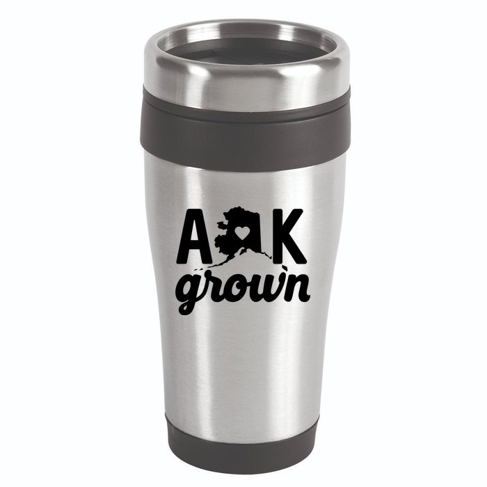 Alaska Grown Ak Home State Heart Script 16oz Travel Tumbler