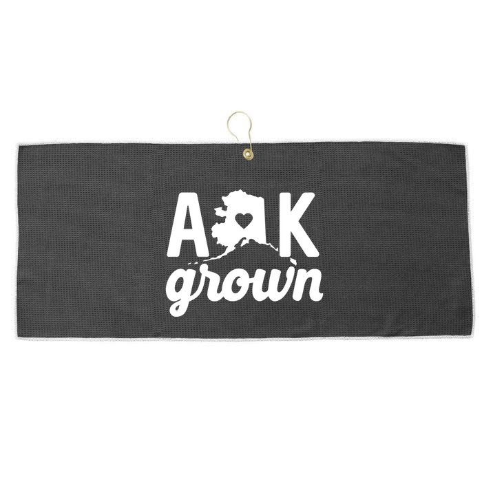 Alaska Grown Ak Home State Heart Script Large Microfiber Waffle Golf Towel