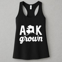 Alaska Grown Ak Home State Heart Script Womens Tank Top