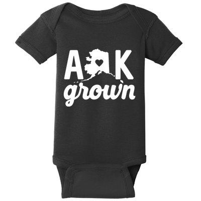 Alaska Grown Ak Home State Heart Script Baby Bodysuit