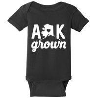 Alaska Grown Ak Home State Heart Script Baby Bodysuit
