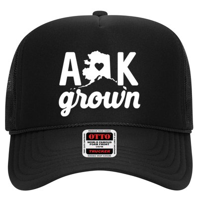 Alaska Grown Ak Home State Heart Script Trucker Hat